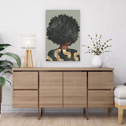 Canvas schilderij interieur Illustratie van een Vrouw met een Afro