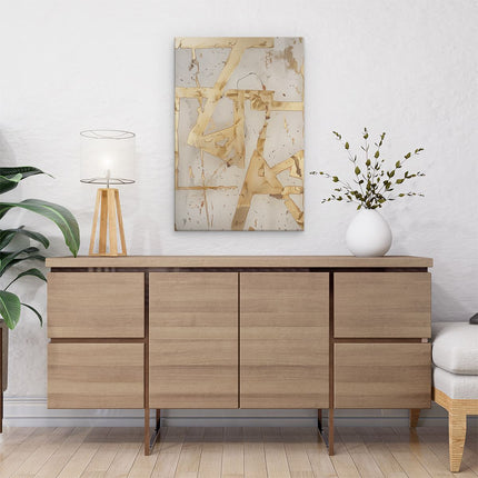 Canvas schilderij interieur Gouden Kunstwerk aan de Muur
