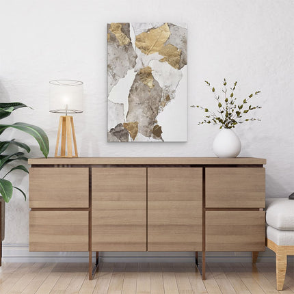 Canvas schilderij interieur Bladgoud op een Witte Achtergrond