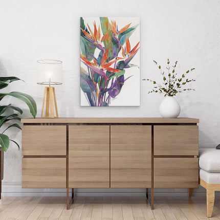 Canvas schilderij interieur Aquarelkunstwerk van Paradijsvogels