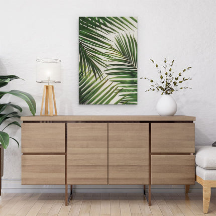 Canvas schilderij interieur Palmbladeren op een Witte Achtergrond
