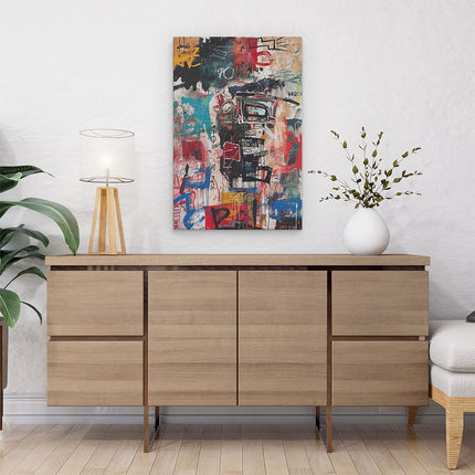Canvas schilderij interieur Kunstwerk met veel Graffiti Erop