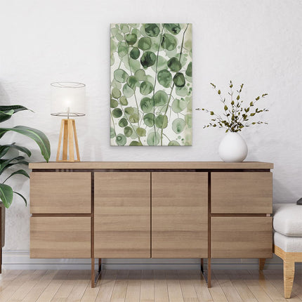 Canvas schilderij interieur Eucalyptusbladeren op een Witte Achtergrond