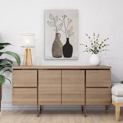 Canvas schilderij interieur Twee Vazen ​​Met Planten Erin
