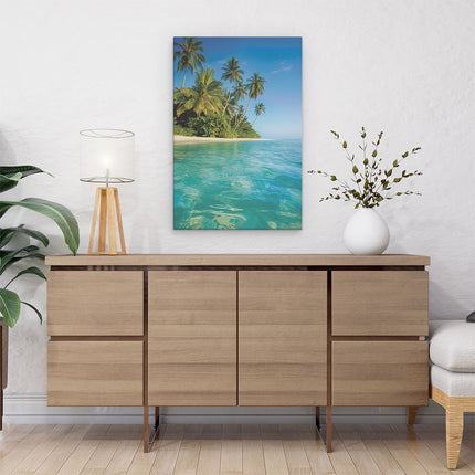 Canvas schilderij interieur Tropisch Strand met Palmbomen