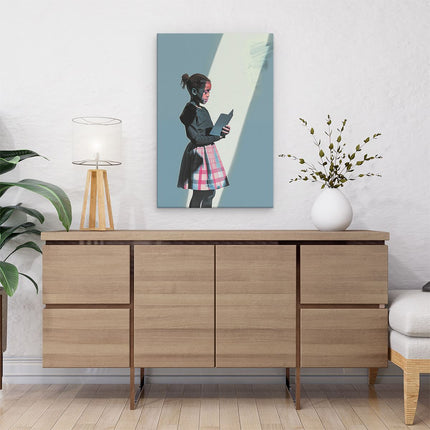 Canvas schilderij interieur Meisje Leest een Boek