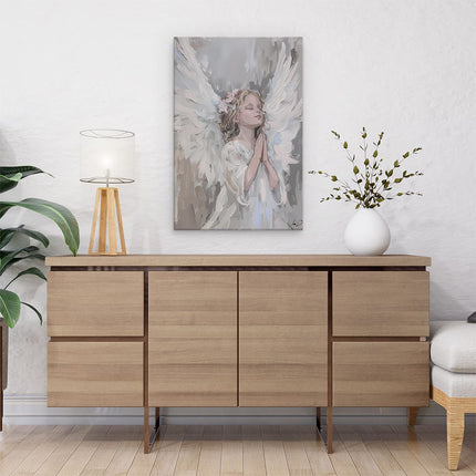 Canvas schilderij interieur Kunstwerk van een Klein Meisje dat Bidt