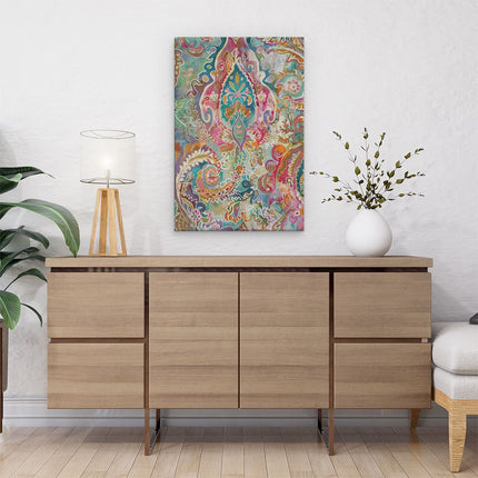 Canvas schilderij interieur Kleurrijk Paisleypatroon op een Stof