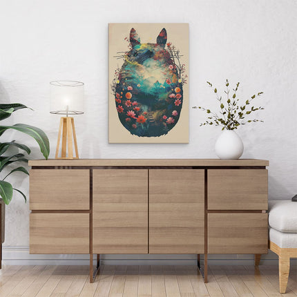 Canvas schilderij interieur Afbeelding van een Totoro
