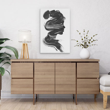 Canvas schilderij interieur Silhouet van het Hoofd van een Vrouw