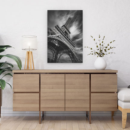 Canvas schilderij interieur De Eiffeltoren is in Zwart en Wit
