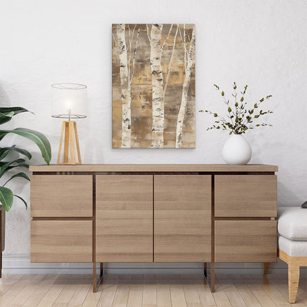Canvas schilderij interieur Kunstwerk van Berkenbomen