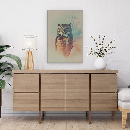 Canvas schilderij interieur Uil Staat voor een Boom
