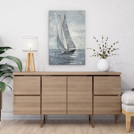 Canvas schilderij interieur Kunstwerk van een Zeilboot in de Oceaan