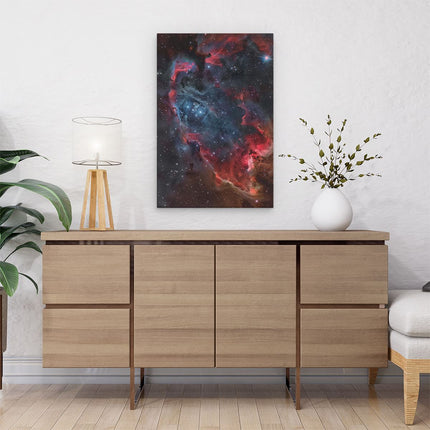 Canvas schilderij interieur De Nevel is Rood en Blauw