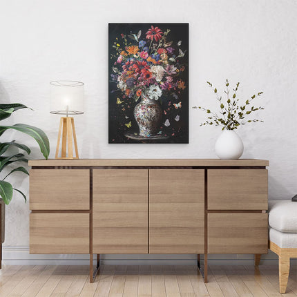 Canvas schilderij interieur Vaas Vol Bloemen