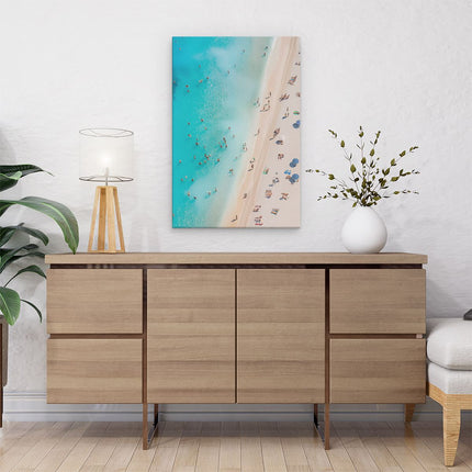 Canvas schilderij interieur Groep Mensen op een Strand