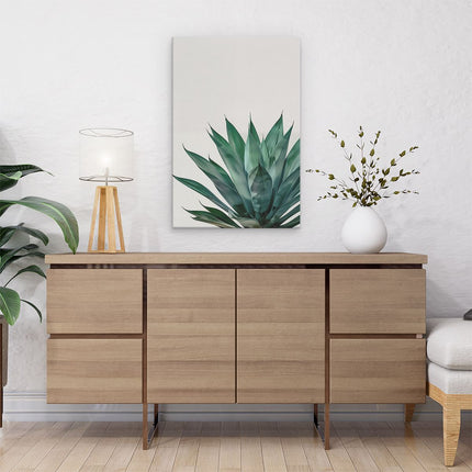 Canvas schilderij interieur Groene Agave Plant op een Witte Achtergrond