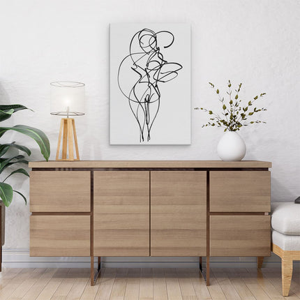 Canvas schilderij interieur Lijntekening van een Vrouw