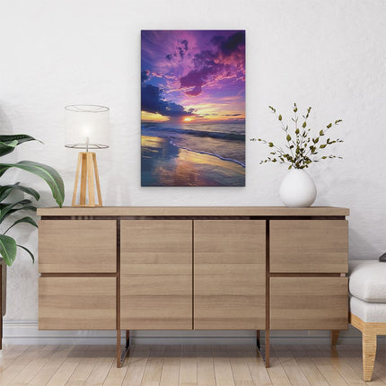 Canvas schilderij interieur Kleurrijke Zonsondergang op een Strand