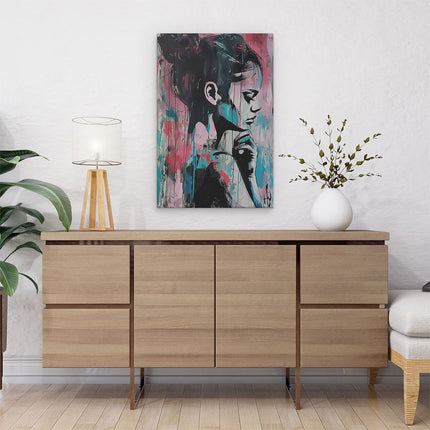 Canvas schilderij interieur Abstract Kunstwerk van een Vrouw