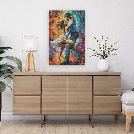 Canvas schilderij interieur Kunstwerk van een Dansend Paar