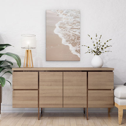 Canvas schilderij interieur Strand met Golven en Zand
