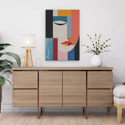 Canvas schilderij interieur Vrouwengezicht met Verschillende Kleuren