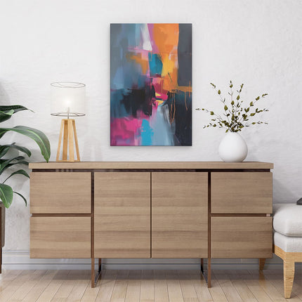 Canvas schilderij interieur Abstract Kunstwerk met Heldere Kleuren