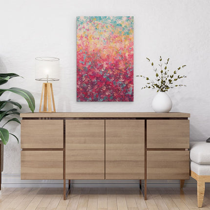 Canvas schilderij interieur Abstract Kunstwerk van Kleurrijke Bloemen