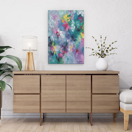 Canvas schilderij interieur Abstract Kunstwerk van Kleurrijke Bloemen