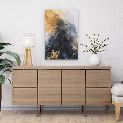 Canvas schilderij interieur Abstract Kunstwerk van een Boom met Inktspatten