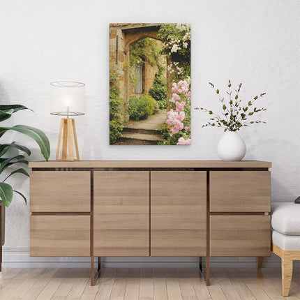 Canvas schilderij interieur Tuindeur