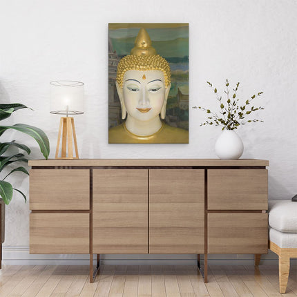 Canvas schilderij interieur Gouden Boeddha Hoofd