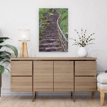 Canvas schilderij interieur Stenen Trap naar Boven