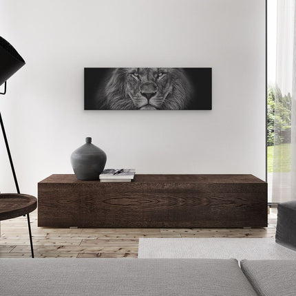 Canvas Schilderij Woonkamer Schilderij Leeuw En Tijger - Silhouet - Zonsopkomst
