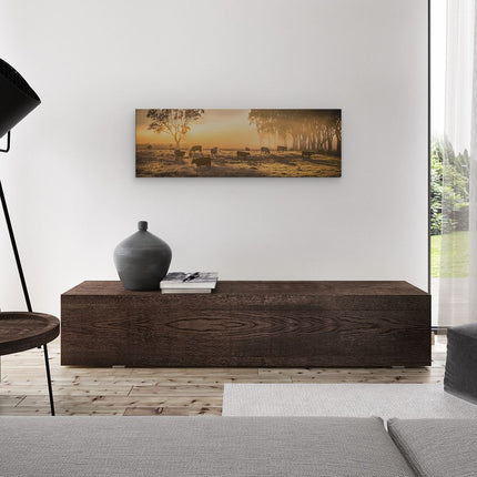 Canvas Schilderij Woonkamer Schilderij Houten Loopbrug die naar het Strand Leidt