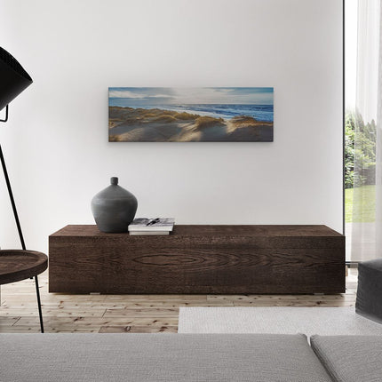 Canvas Schilderij Woonkamer Schilderij Kunstwerk van een Strand bij Zonsondergang