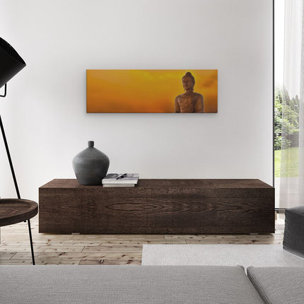 Canvas Schilderij Woonkamer Schilderij Paarse Viooltjes in Potten op een Houten Plank