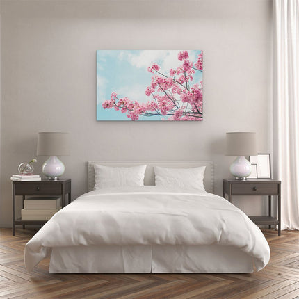 Canvas schilderij slaapkamer Roze Bloesemboom - Bloemen