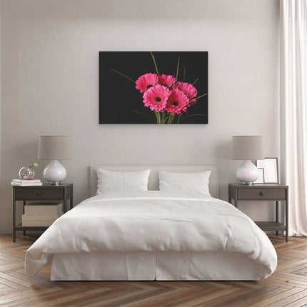 Canvas schilderij slaapkamer Roze Gerbera Bloemen