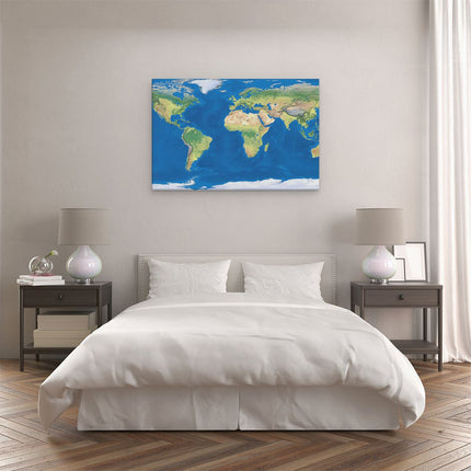 Canvas schilderij slaapkamer Wereldkaart