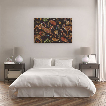 Canvas schilderij slaapkamer Herfst Achtergrond Met Herten - Abstract