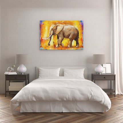 Canvas schilderij slaapkamer Geschilderde Olifant Olieverf - Abstract