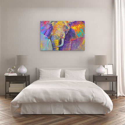 Canvas schilderij slaapkamer Olifant Van Olieverf - Kleur - Abstract