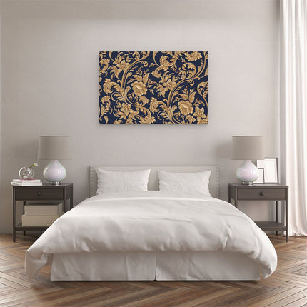 Canvas schilderij slaapkamer Decoratieve Gouden Bloemen Achtergrond