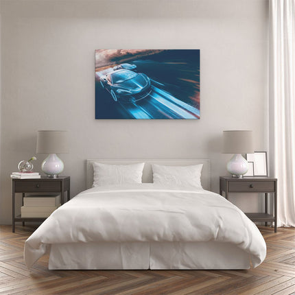 Canvas schilderij slaapkamer Twee Raceauto's - Abstract