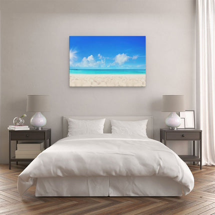 Canvas schilderij slaapkamer Strand En Zee Met Helder Witte Zand