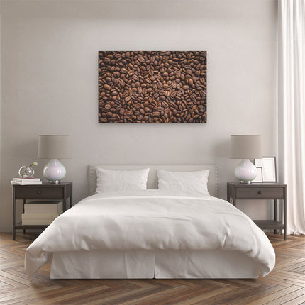Canvas schilderij slaapkamer Bruine Koffiebonen