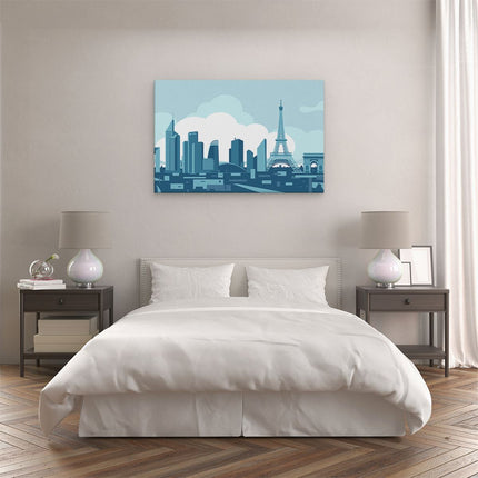Canvas schilderij slaapkamer Skyline Van Parijs - Abstract